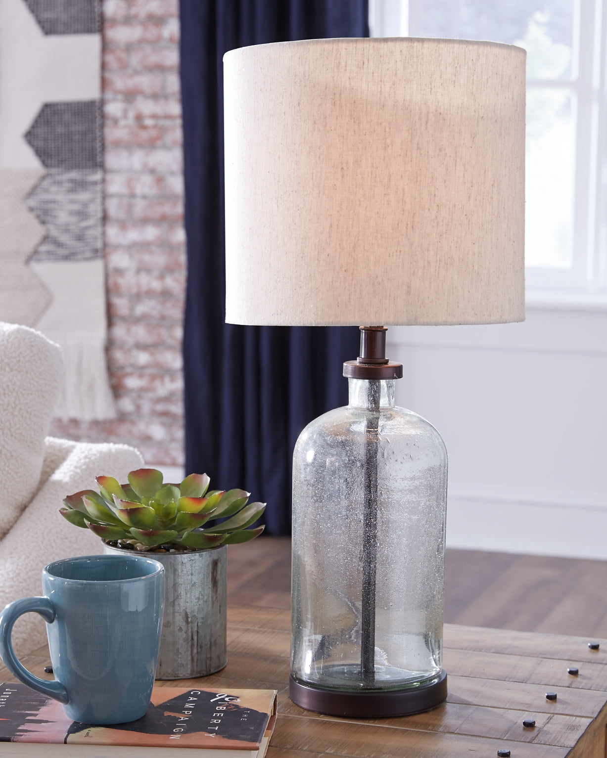 Seeded glass table lamp deals