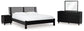 Danziar Queen Panel Bed with Mirrored Dresser and Nightstand