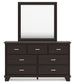 Covetown Full Panel Bed with Mirrored Dresser and Nightstand