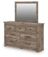 Rusticott California King Poster Bed with Mirrored Dresser and Nightstand