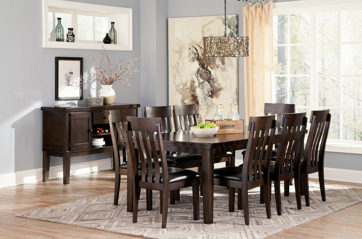 Haddigan Dining Table and 8 Chairs with Storage