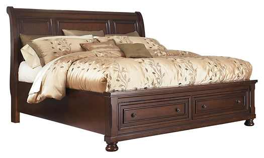 Porter  Sleigh Bed With Mirrored Dresser And 2 Nightstands
