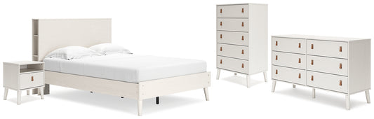 Aprilyn Full Bookcase Bed with Dresser, Chest and Nightstand